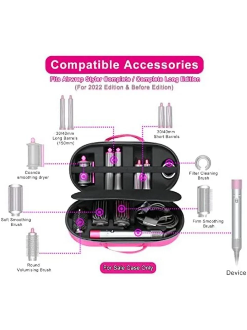 Travel Case for Dyson Airwrap Multi-Styler HS08 HS05 HS01 - Portable & Stylish